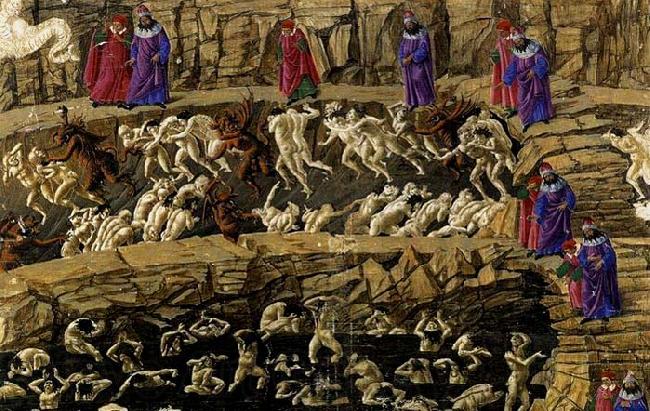 BOTTICELLI, Sandro Inferno, Canto XVIII France oil painting art